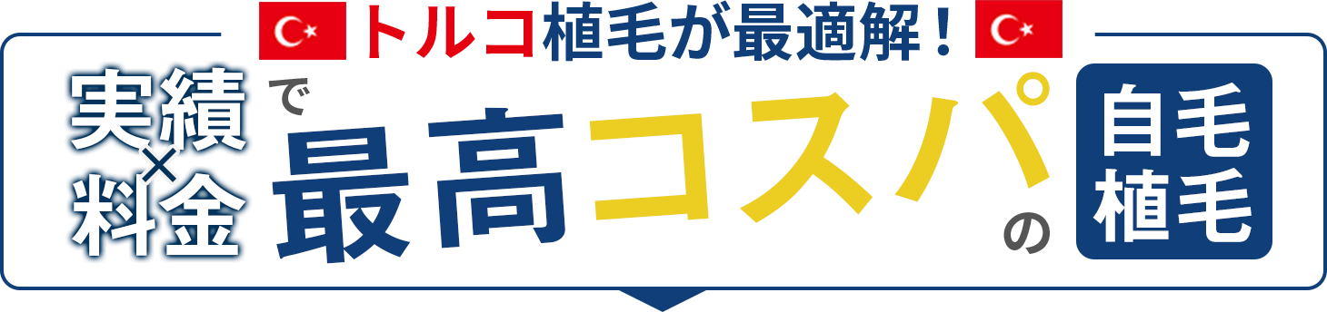 トルコ植毛が最適解！実績 x 料金で最高コスパの自毛植毛！